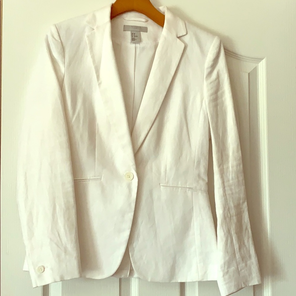 White linen blazer